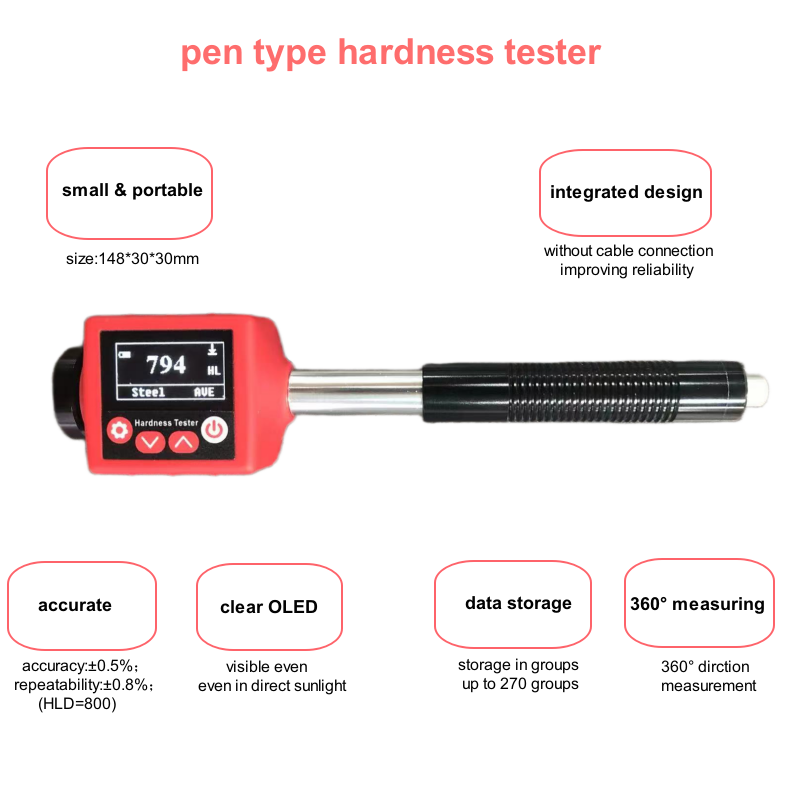 VGEBY testeur de dureté des métaux USB 170-960HLD Testeur de dureté  duromètre de dureté Leeb de haute précision pour l'acier