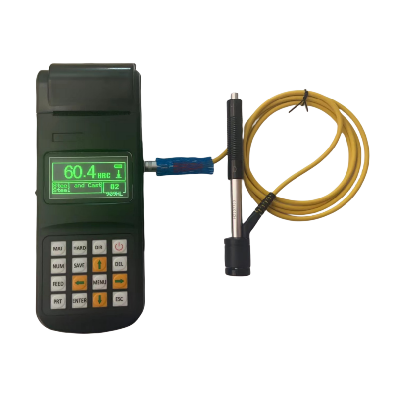 leeb hardness tester showing double values in different scales with integrated printer