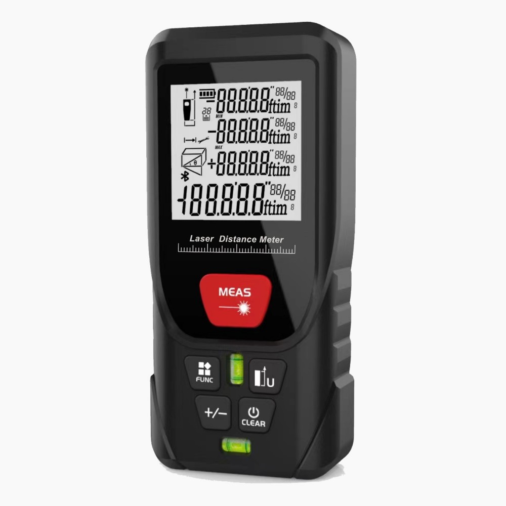 laser distance meter with double level bubbles and 50/70/100/120m range